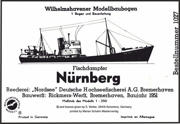 NÜRNBERG Fischdampfer / Fishing vessel