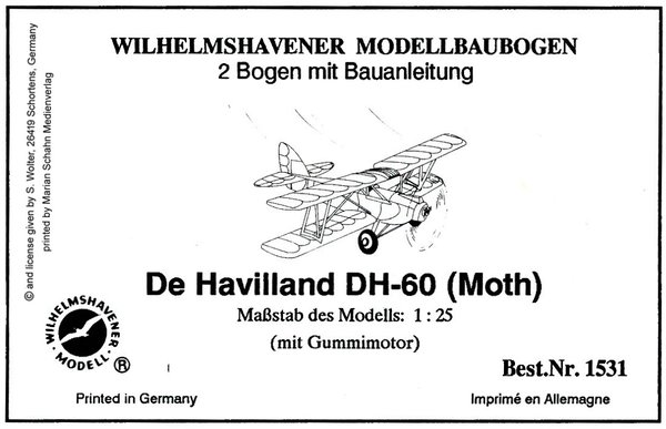 DE HAVILLAND DH-60 MOTH (1:25)!!!