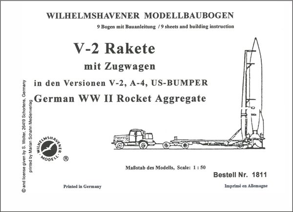 V-2 - RAKETE A-4B und modif. als US Bumper